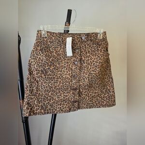 NWT Banana Republic Leopard Print Mini Skirt - Brown and Black